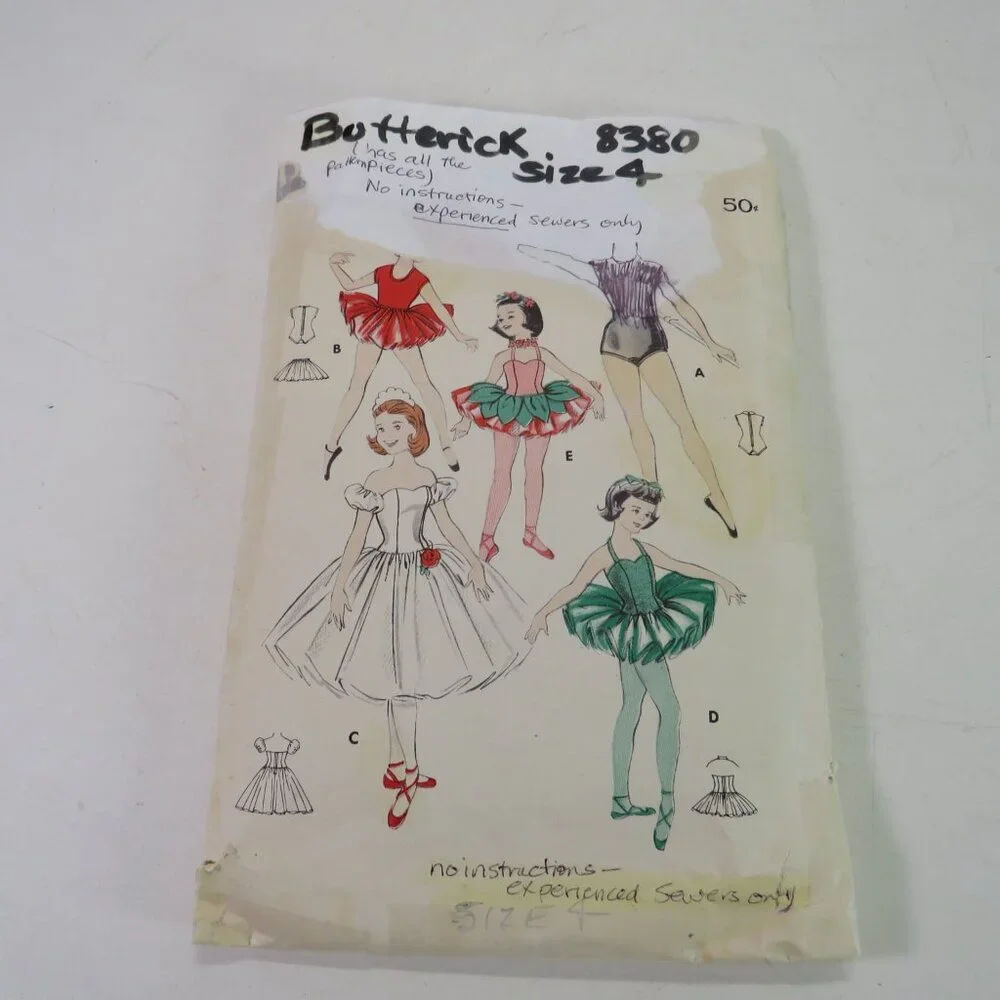 Butterick 8380 sewing pattern size 4 Ballet Dance Princess READ ALL